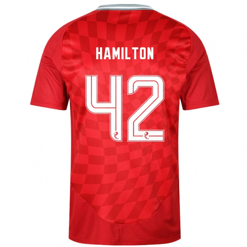 Danxen Dame Brendan Hamilton #42 Rød Hjemmetrøye Drakt Trøye 2024/25 Skjorter T-Skjorte