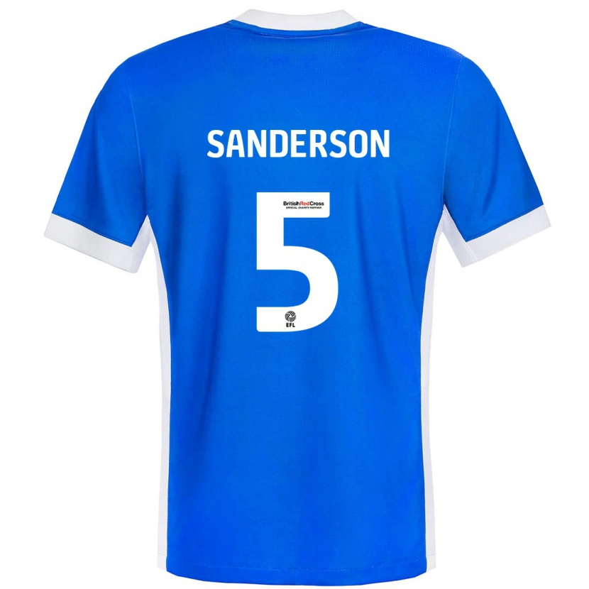 Danxen Dame Dion Sanderson #5 Blå Hvit Hjemmetrøye Drakt Trøye 2024/25 Skjorter T-Skjorte