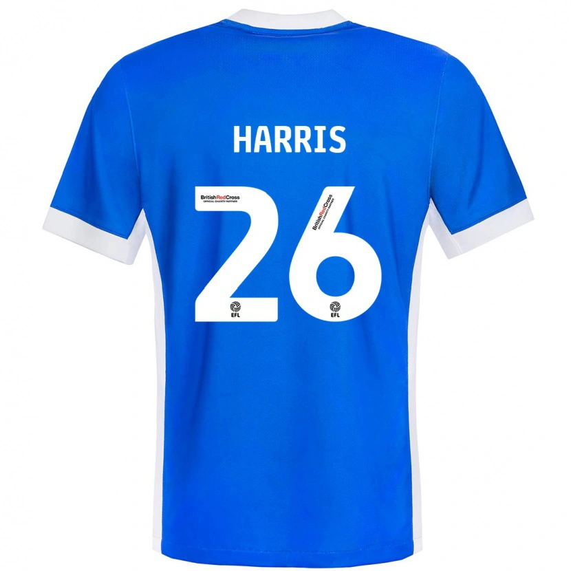 Danxen Dame Luke Harris #26 Blå Hvit Hjemmetrøye Drakt Trøye 2024/25 Skjorter T-Skjorte