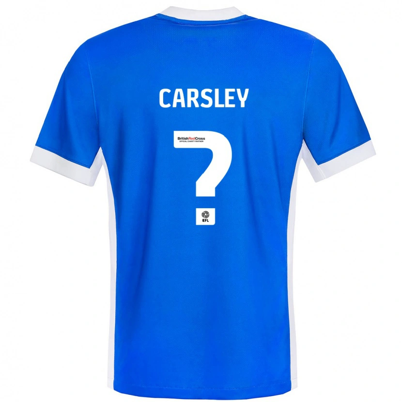 Danxen Dame Luke Carsley #0 Blå Hvit Hjemmetrøye Drakt Trøye 2024/25 Skjorter T-Skjorte