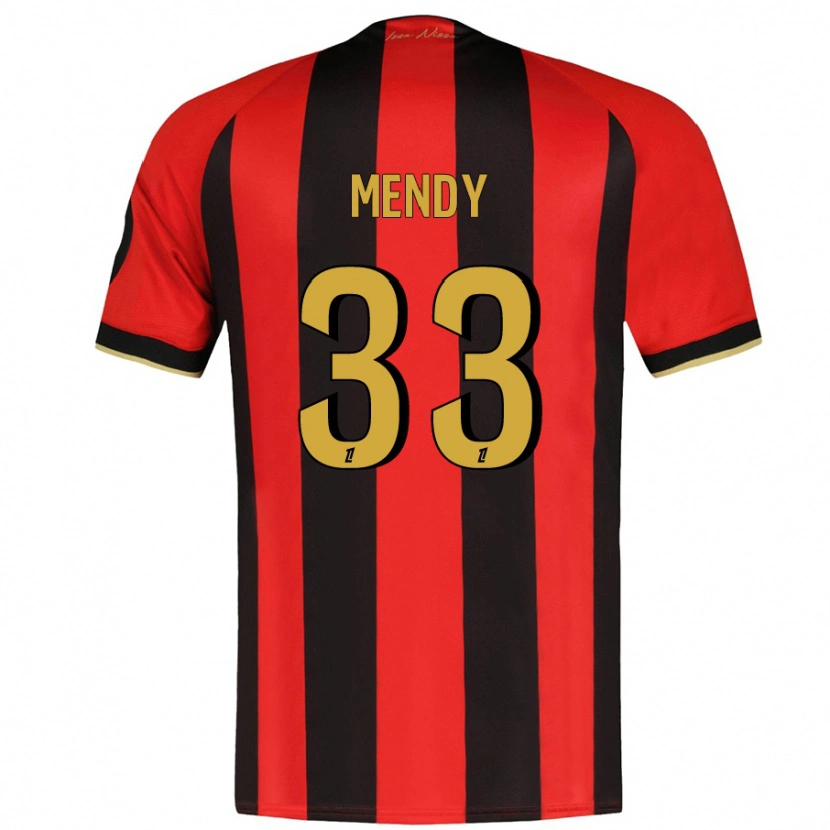 Danxen Dame Antoine Mendy #33 Rød Svart Hjemmetrøye Drakt Trøye 2024/25 Skjorter T-Skjorte