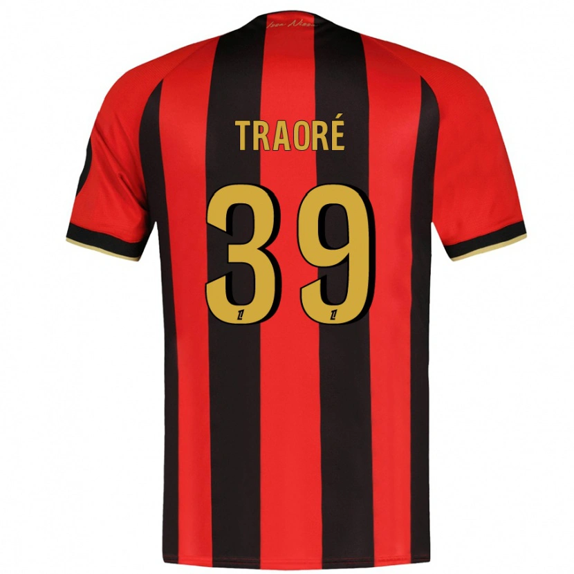 Danxen Dame Daouda Traoré #39 Rød Svart Hjemmetrøye Drakt Trøye 2024/25 Skjorter T-Skjorte