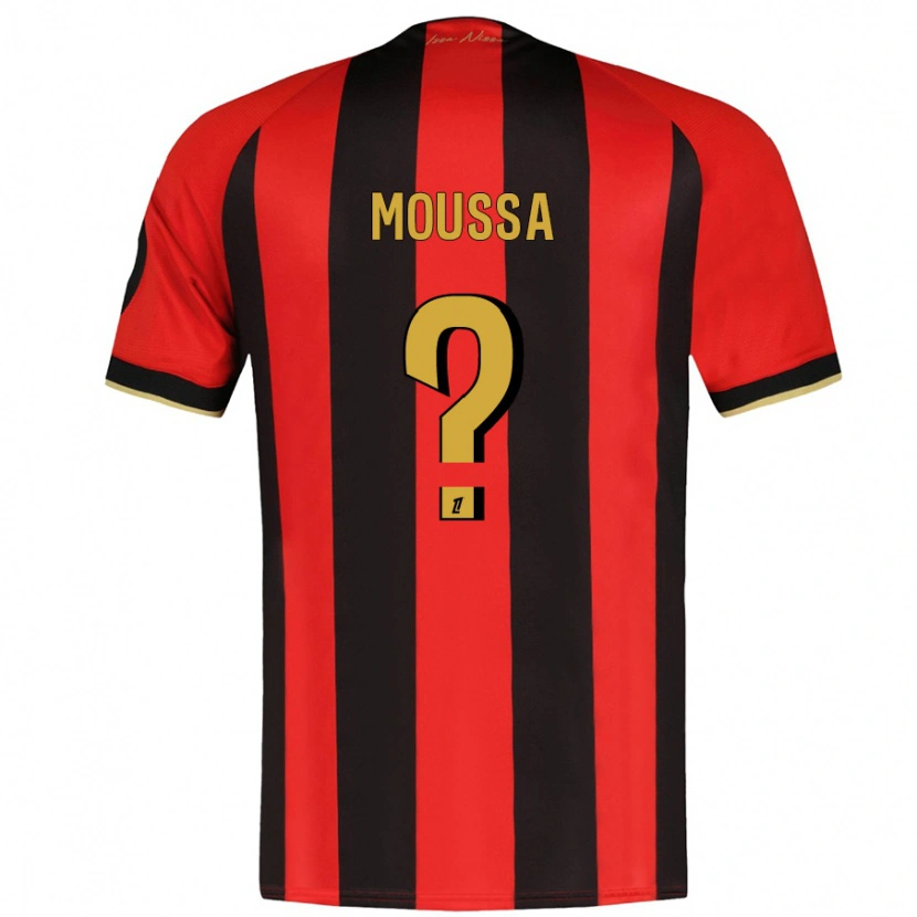 Danxen Dame Mounir Moussa #0 Rød Svart Hjemmetrøye Drakt Trøye 2024/25 Skjorter T-Skjorte