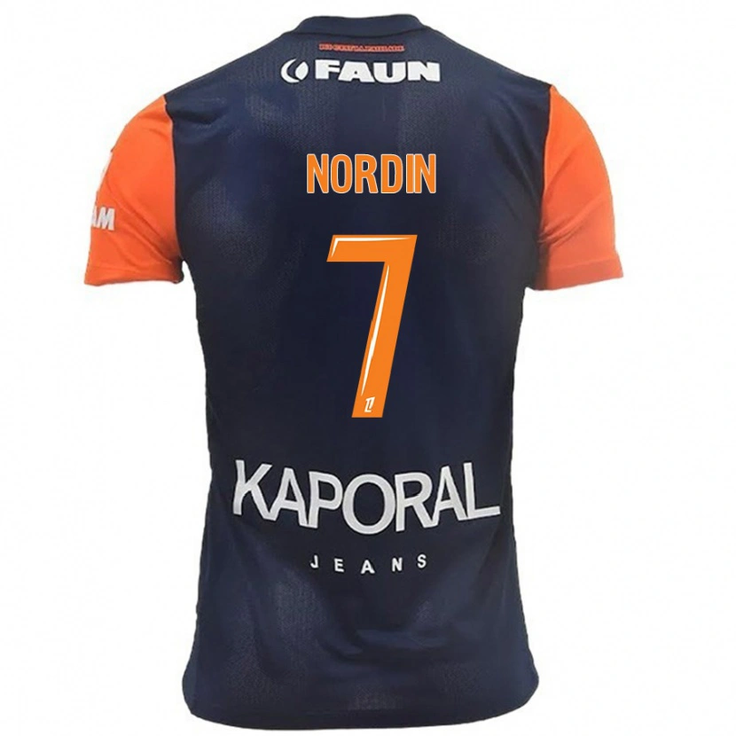 Danxen Dame Arnaud Nordin #7 Marineblå Oransje Hjemmetrøye Drakt Trøye 2024/25 Skjorter T-Skjorte