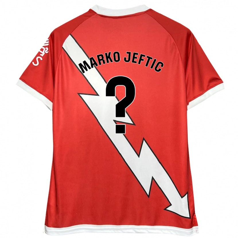 Danxen Dame Marko Jeftic #0 Hvit Rød Hjemmetrøye Drakt Trøye 2024/25 Skjorter T-Skjorte