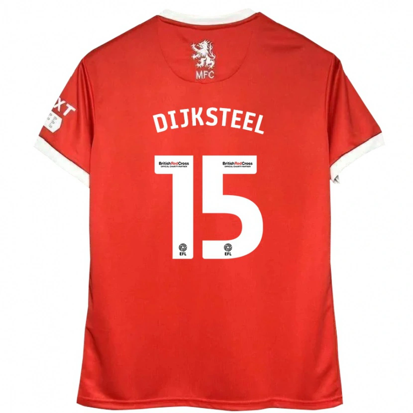 Danxen Dame Anfernee Dijksteel #15 Rød Hvit Hjemmetrøye Drakt Trøye 2024/25 Skjorter T-Skjorte