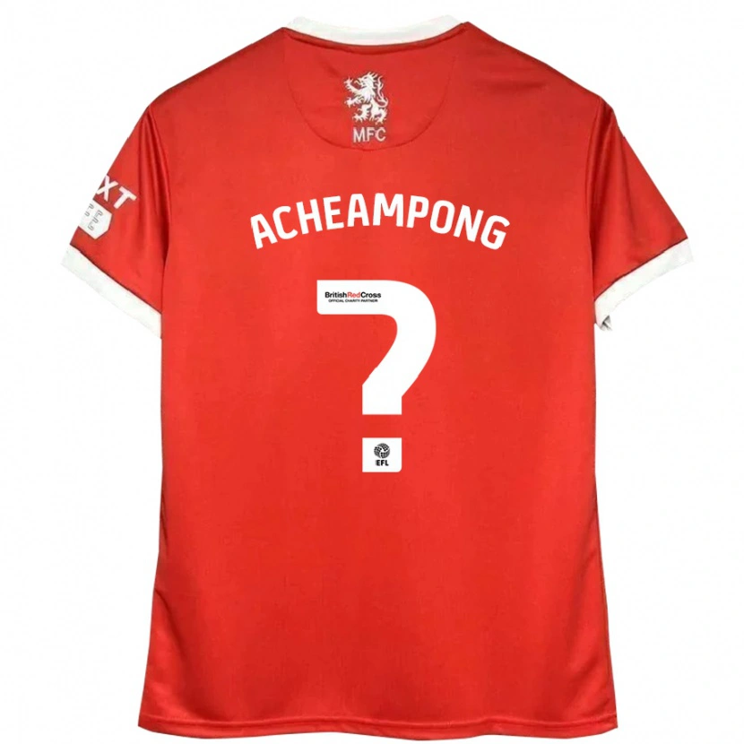 Danxen Dame Prince Acheampong #0 Rød Hvit Hjemmetrøye Drakt Trøye 2024/25 Skjorter T-Skjorte