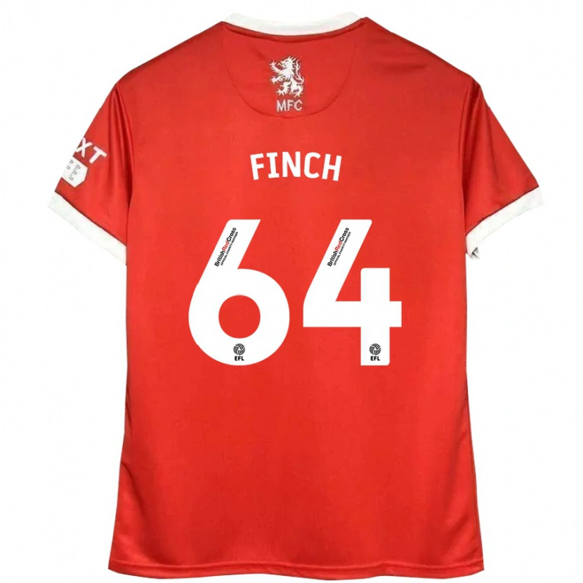 Danxen Dame Sonny Finch #64 Rød Hvit Hjemmetrøye Drakt Trøye 2024/25 Skjorter T-Skjorte