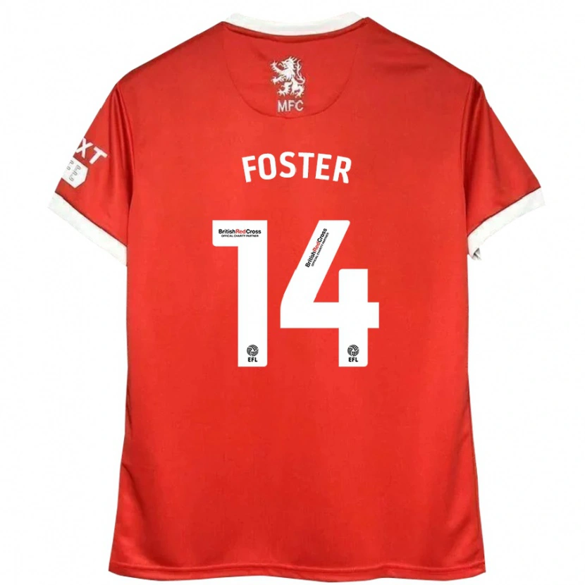 Danxen Dame Emma Foster #14 Rød Hvit Hjemmetrøye Drakt Trøye 2024/25 Skjorter T-Skjorte