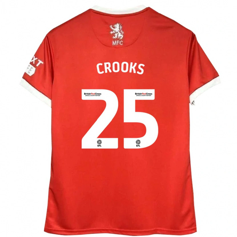 Danxen Dame Matt Crooks #25 Rød Hvit Hjemmetrøye Drakt Trøye 2024/25 Skjorter T-Skjorte