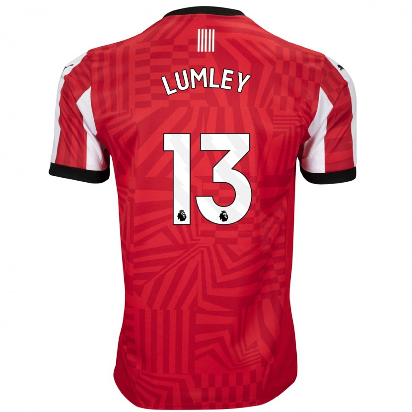 Danxen Dame Joe Lumley #13 Rød Hvit Hjemmetrøye Drakt Trøye 2024/25 Skjorter T-Skjorte
