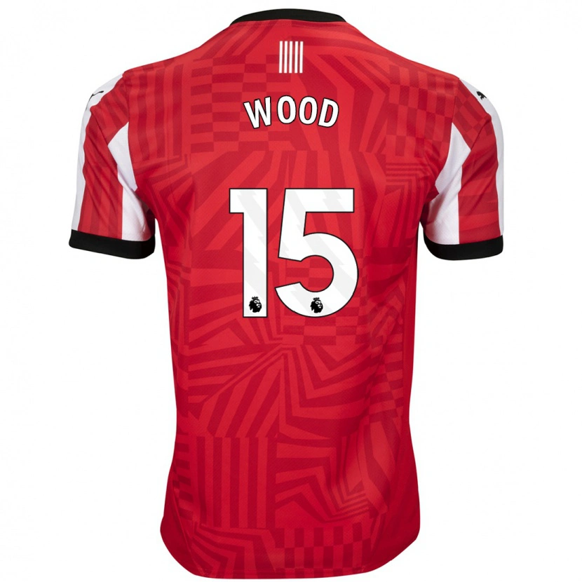 Danxen Dame Nathan Wood #15 Rød Hvit Hjemmetrøye Drakt Trøye 2024/25 Skjorter T-Skjorte
