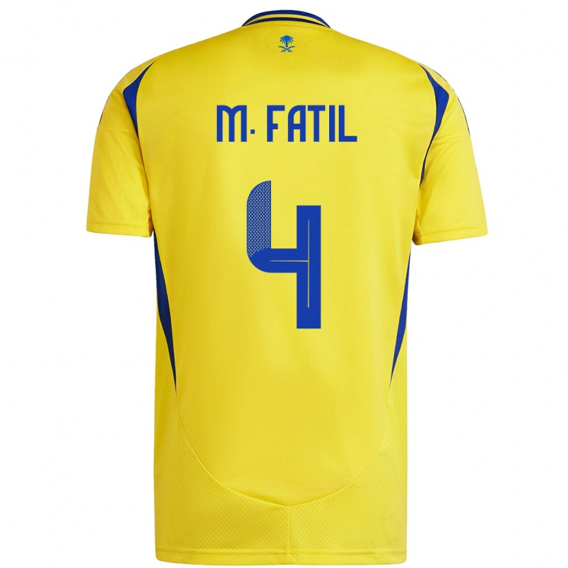 Danxen Dame Mohammed Al-Fatil #4 Gul Blå Hjemmetrøye Drakt Trøye 2024/25 Skjorter T-Skjorte