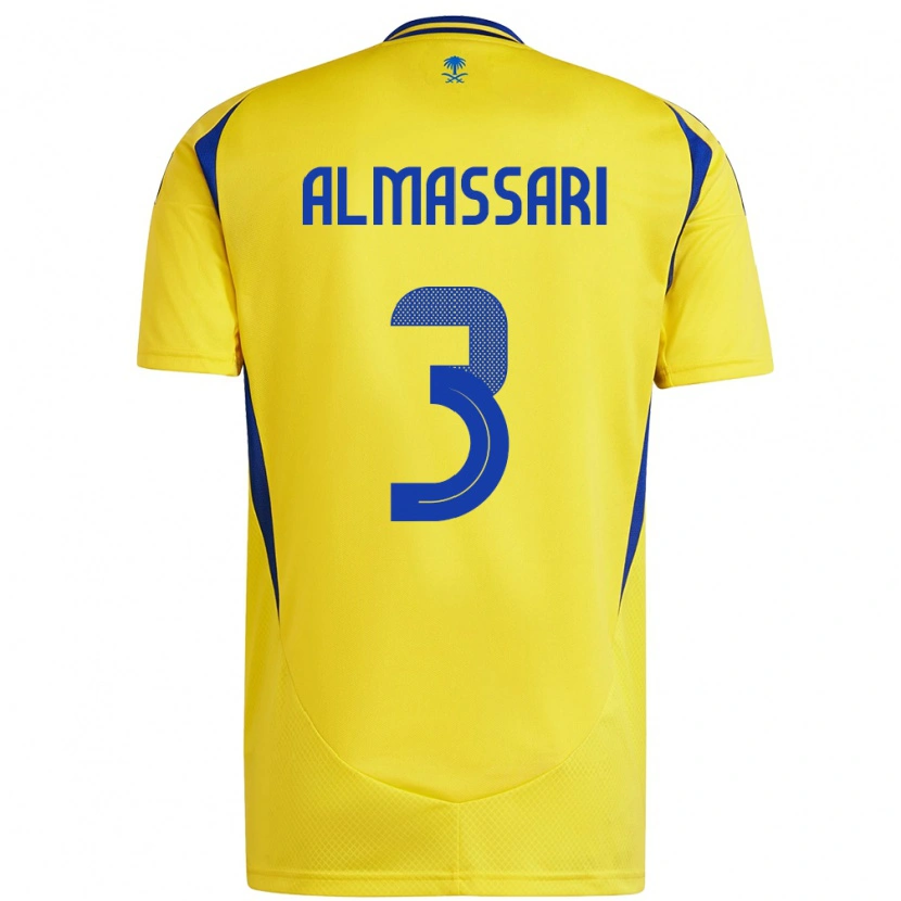 Danxen Dame Wadha Almassari #3 Gul Blå Hjemmetrøye Drakt Trøye 2024/25 Skjorter T-Skjorte