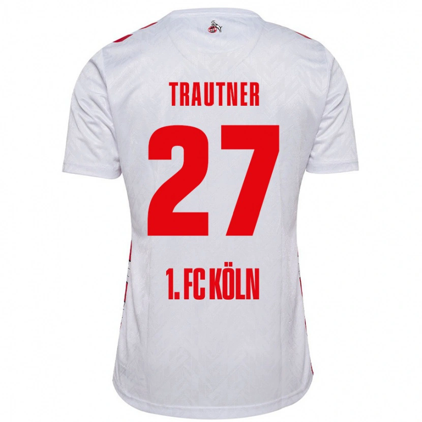 Danxen Dame Tobias Trautner #27 Hvit Rød Hjemmetrøye Drakt Trøye 2024/25 Skjorter T-Skjorte