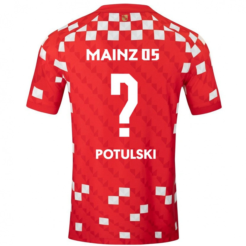Danxen Dame Kacper Potulski #0 Hvit Rød Hjemmetrøye Drakt Trøye 2024/25 Skjorter T-Skjorte