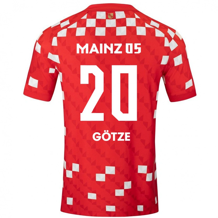 Danxen Dame Justus Götze #20 Hvit Rød Hjemmetrøye Drakt Trøye 2024/25 Skjorter T-Skjorte
