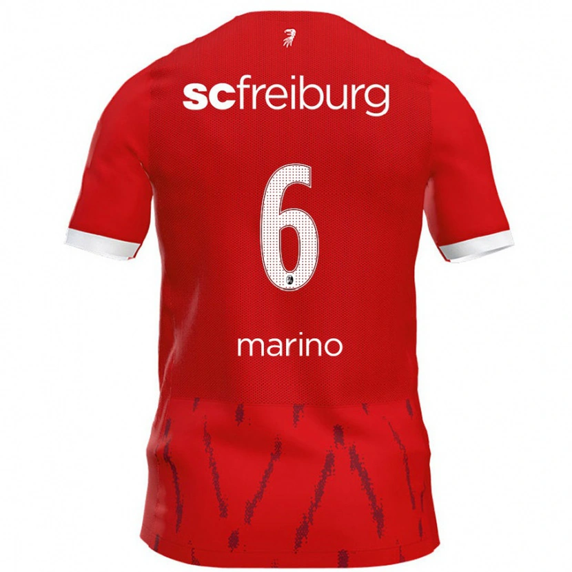 Danxen Dame Luca Marino #6 Rød Hjemmetrøye Drakt Trøye 2024/25 Skjorter T-Skjorte