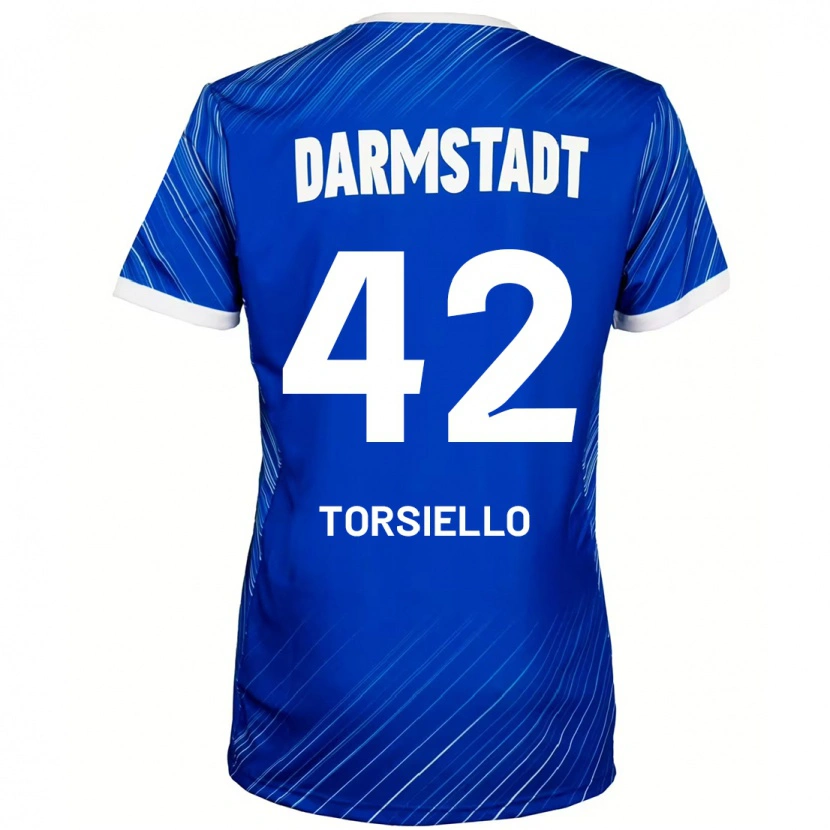 Danxen Dame Fabio Torsiello #42 Blå Hvit Hjemmetrøye Drakt Trøye 2024/25 Skjorter T-Skjorte