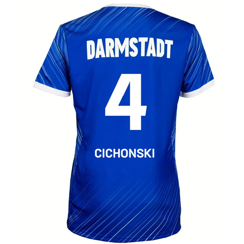 Danxen Dame Florian Cichonski #4 Blå Hvit Hjemmetrøye Drakt Trøye 2024/25 Skjorter T-Skjorte