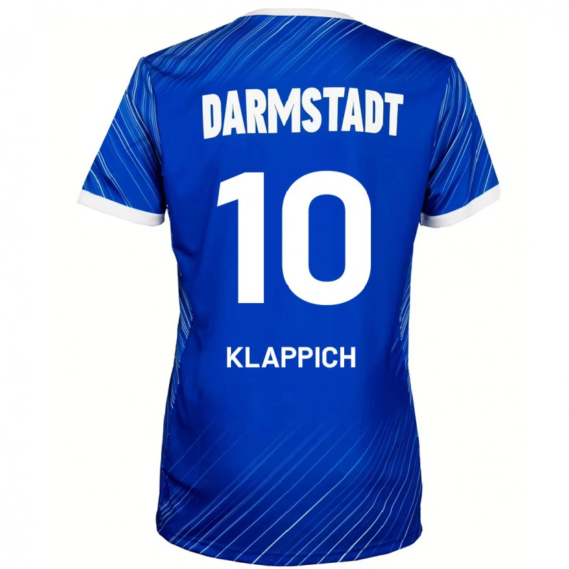 Danxen Dame Luis Klappich #10 Blå Hvit Hjemmetrøye Drakt Trøye 2024/25 Skjorter T-Skjorte