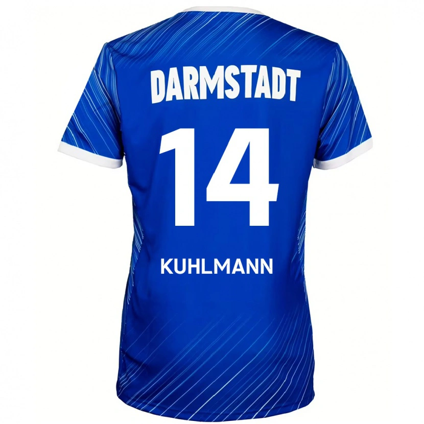 Danxen Dame Marcel Kuhlmann #14 Blå Hvit Hjemmetrøye Drakt Trøye 2024/25 Skjorter T-Skjorte
