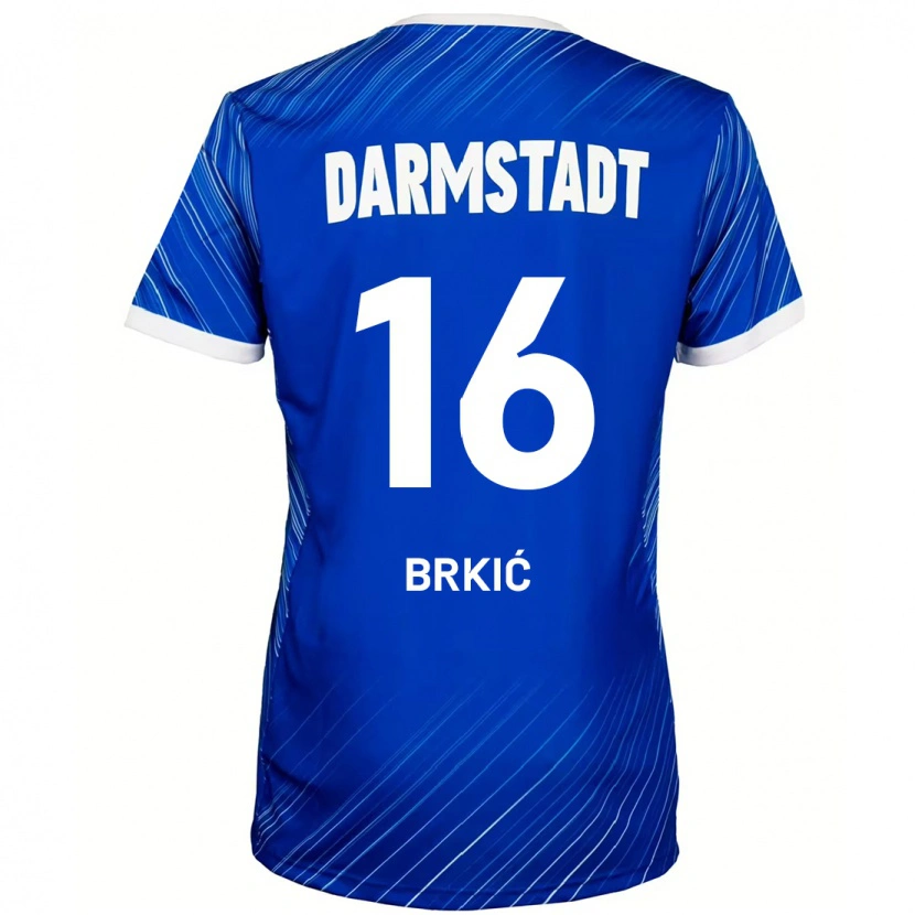 Danxen Dame Amar Brkić #16 Blå Hvit Hjemmetrøye Drakt Trøye 2024/25 Skjorter T-Skjorte