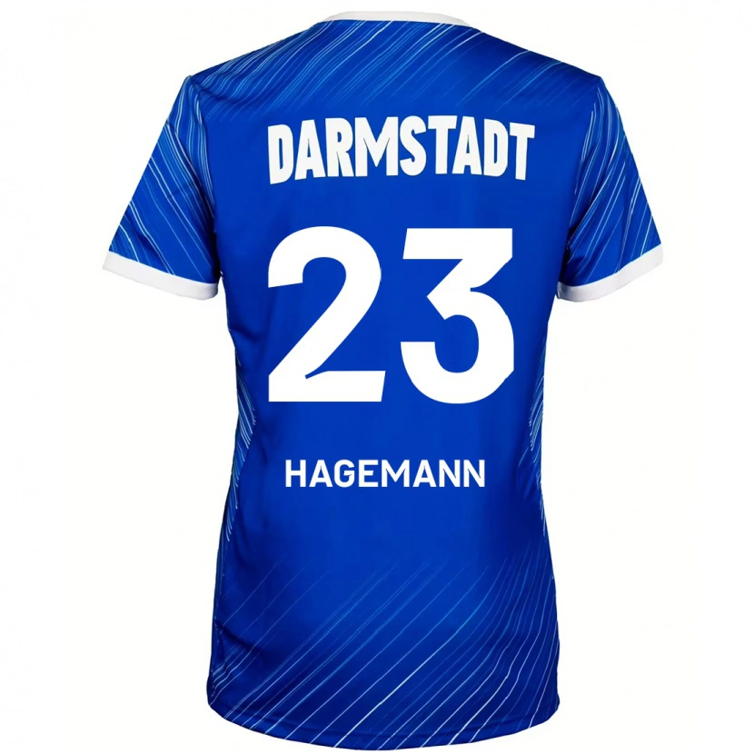 Danxen Dame Emil Hagemann #23 Blå Hvit Hjemmetrøye Drakt Trøye 2024/25 Skjorter T-Skjorte