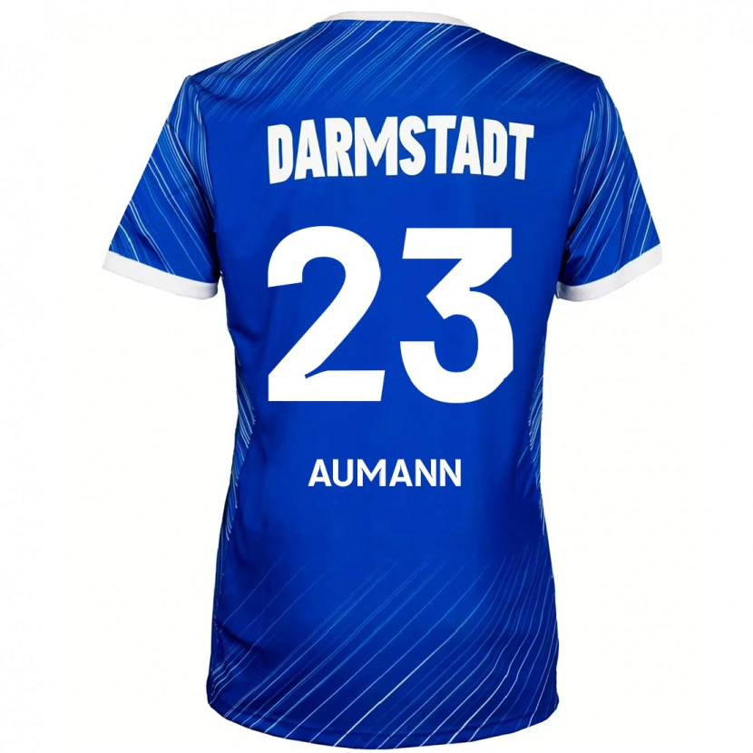 Danxen Dame Emil Aumann #23 Blå Hvit Hjemmetrøye Drakt Trøye 2024/25 Skjorter T-Skjorte