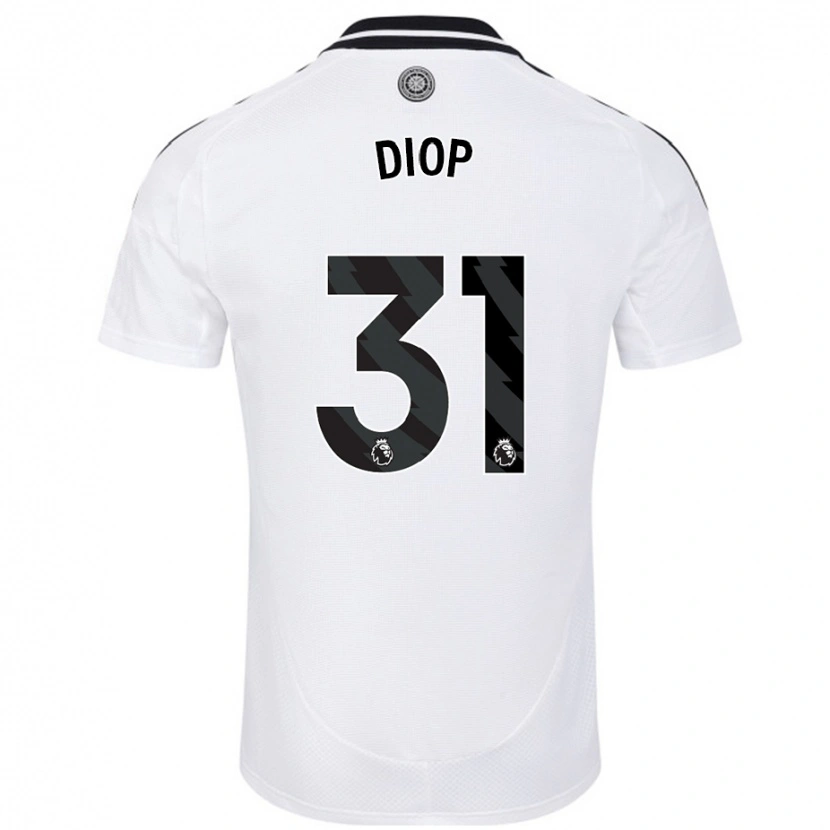 Danxen Dame Issa Diop #31 Hvit Hjemmetrøye Drakt Trøye 2024/25 Skjorter T-Skjorte
