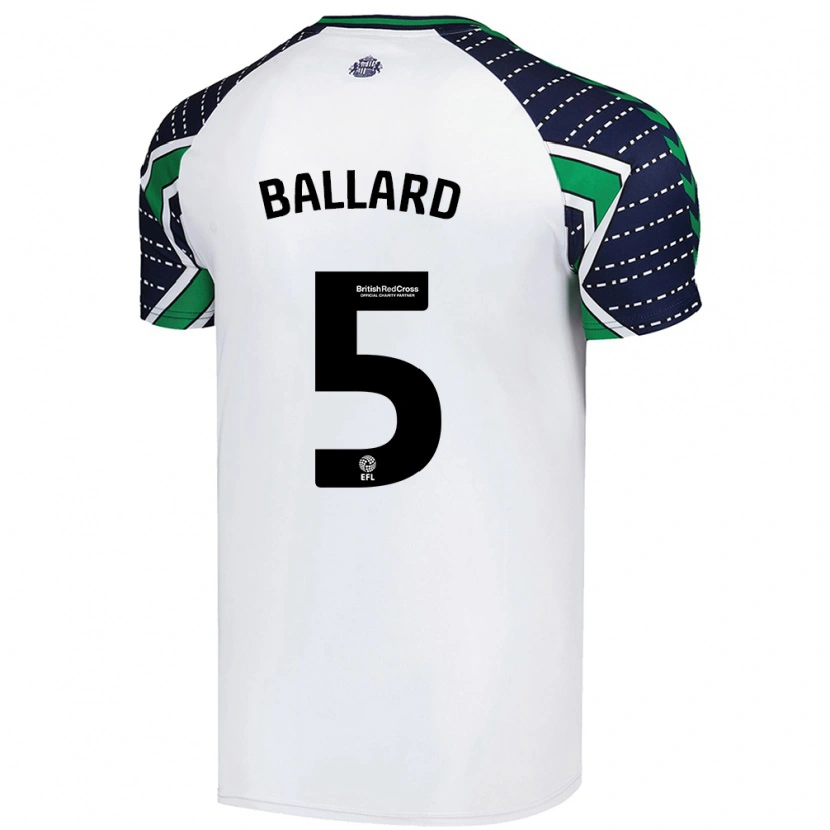 Danxen Dame Daniel Ballard #5 Hvit Bortetrøye Drakt Trøye 2024/25 Skjorter T-Skjorte