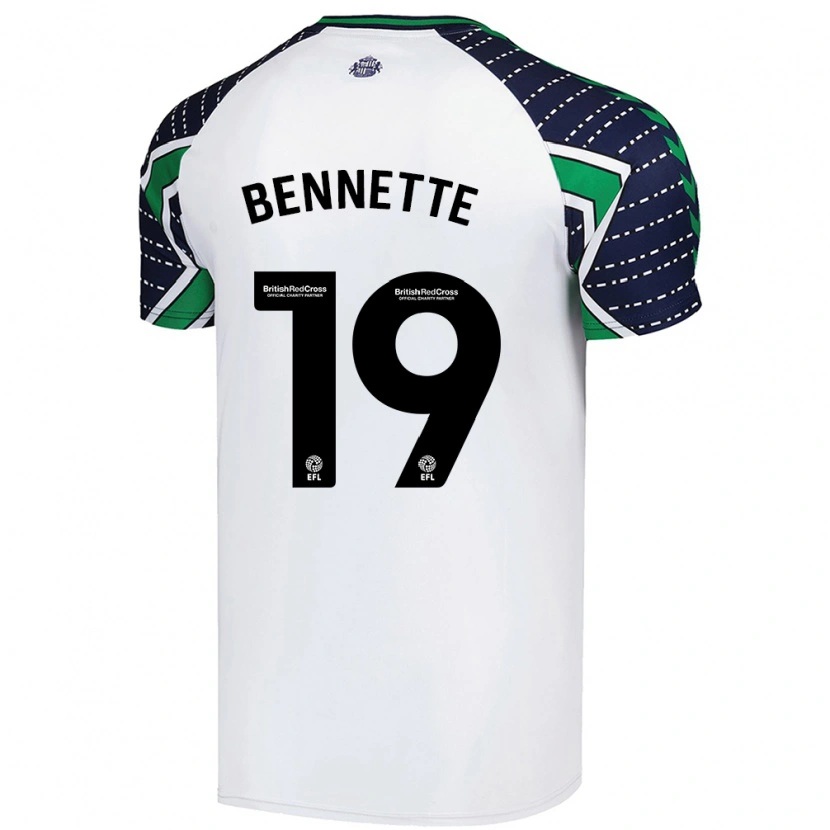 Danxen Dame Jewison Bennette #19 Hvit Bortetrøye Drakt Trøye 2024/25 Skjorter T-Skjorte