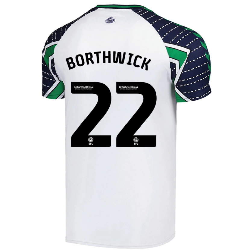 Danxen Dame Megan Borthwick #22 Hvit Bortetrøye Drakt Trøye 2024/25 Skjorter T-Skjorte