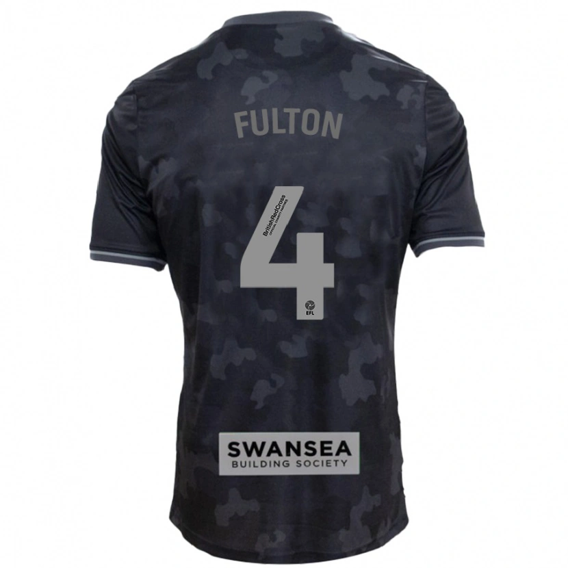 Danxen Dame Jay Fulton #4 Svart Bortetrøye Drakt Trøye 2024/25 Skjorter T-Skjorte