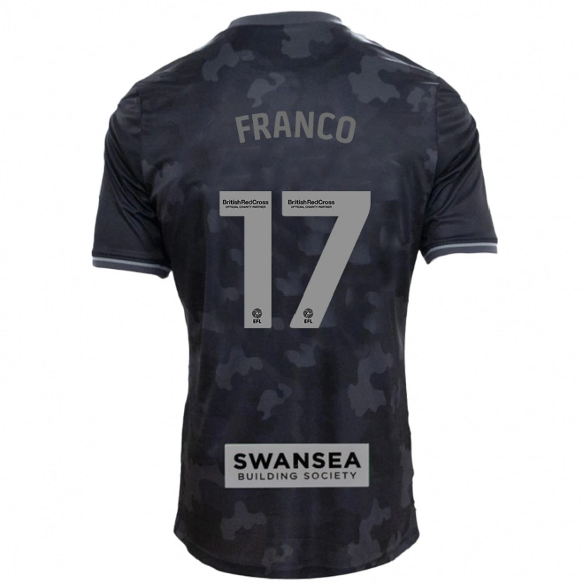 Danxen Dame Gonçalo Franco #17 Svart Bortetrøye Drakt Trøye 2024/25 Skjorter T-Skjorte