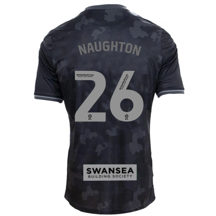 Danxen Dame Kyle Naughton #26 Svart Bortetrøye Drakt Trøye 2024/25 Skjorter T-Skjorte