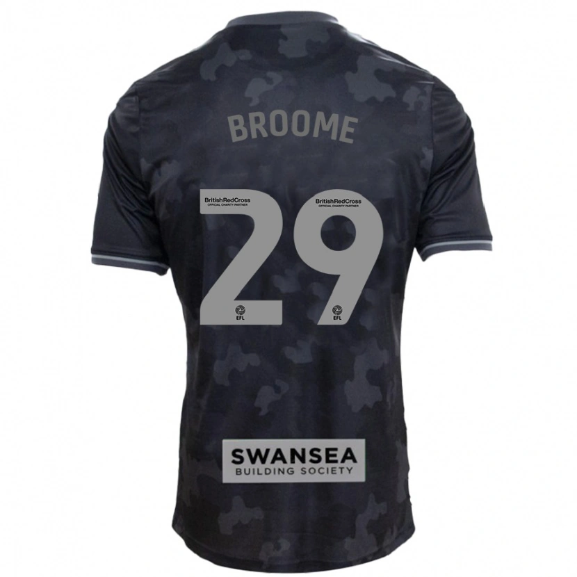 Danxen Dame Nathan Broome #29 Svart Bortetrøye Drakt Trøye 2024/25 Skjorter T-Skjorte