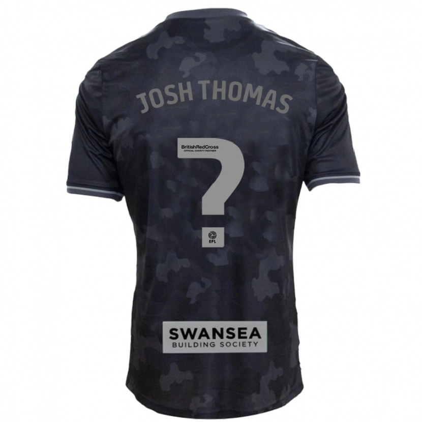 Danxen Dame Josh Thomas #0 Svart Bortetrøye Drakt Trøye 2024/25 Skjorter T-Skjorte