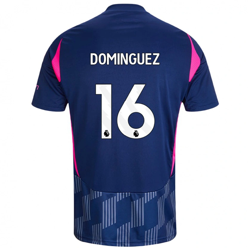 Danxen Dame Nicolás Domínguez #16 Kongeblå Rosa Bortetrøye Drakt Trøye 2024/25 Skjorter T-Skjorte