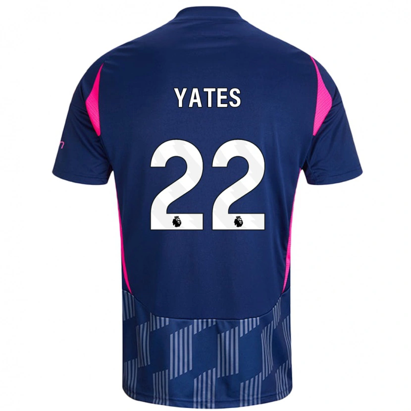 Danxen Dame Ryan Yates #22 Kongeblå Rosa Bortetrøye Drakt Trøye 2024/25 Skjorter T-Skjorte