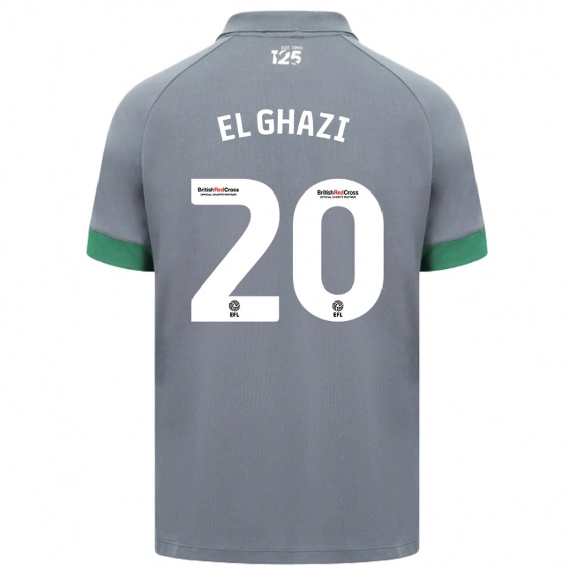 Danxen Dame Anwar El Ghazi #20 Mørkegrå Bortetrøye Drakt Trøye 2024/25 Skjorter T-Skjorte