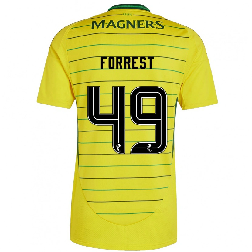 Danxen Dame James Forrest #49 Gul Bortetrøye Drakt Trøye 2024/25 Skjorter T-Skjorte