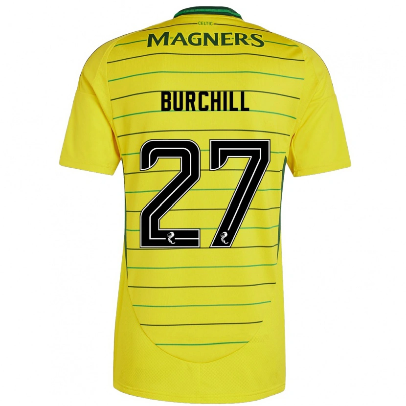 Danxen Dame Tiree Burchill #27 Gul Bortetrøye Drakt Trøye 2024/25 Skjorter T-Skjorte
