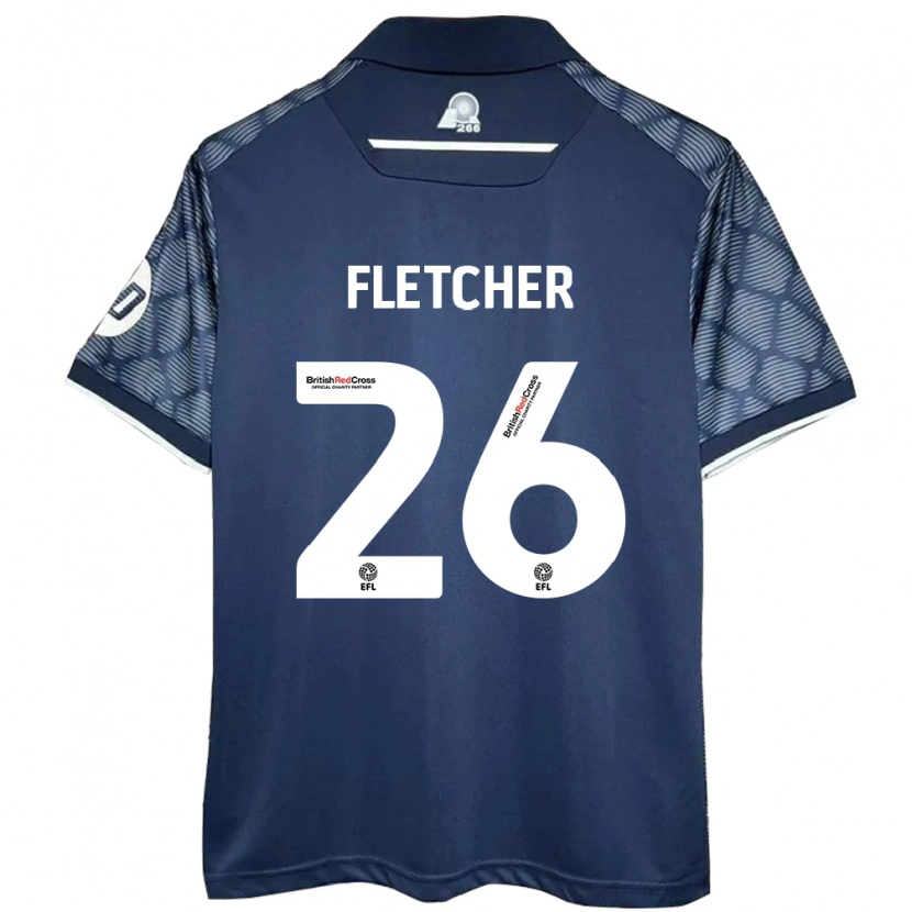 Danxen Dame Steven Fletcher #26 Svart Bortetrøye Drakt Trøye 2024/25 Skjorter T-Skjorte
