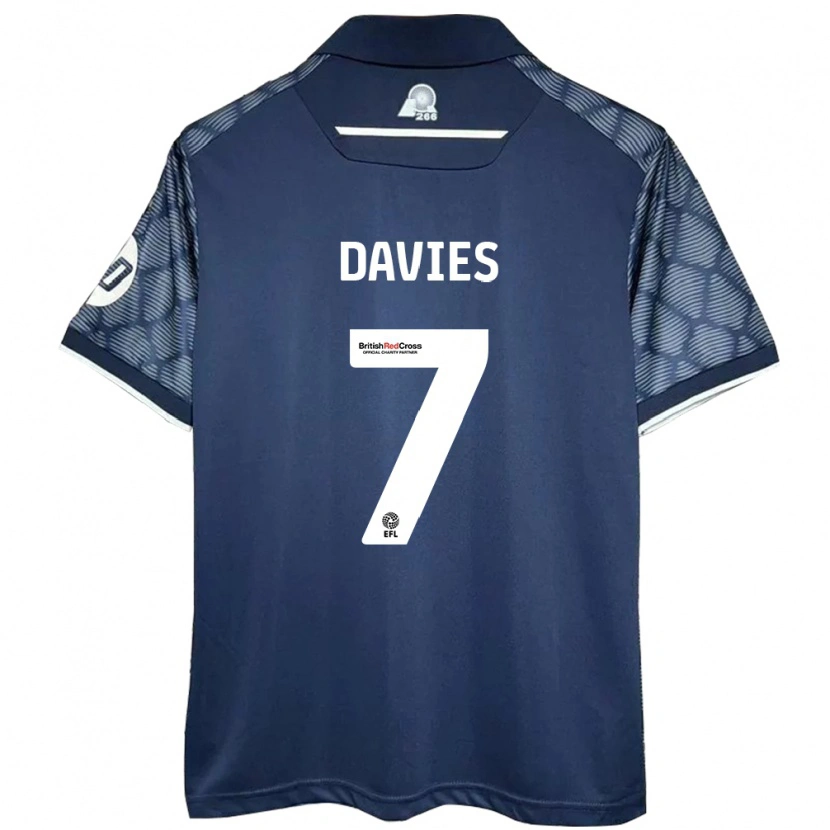 Danxen Dame Jordan Davies #7 Svart Bortetrøye Drakt Trøye 2024/25 Skjorter T-Skjorte