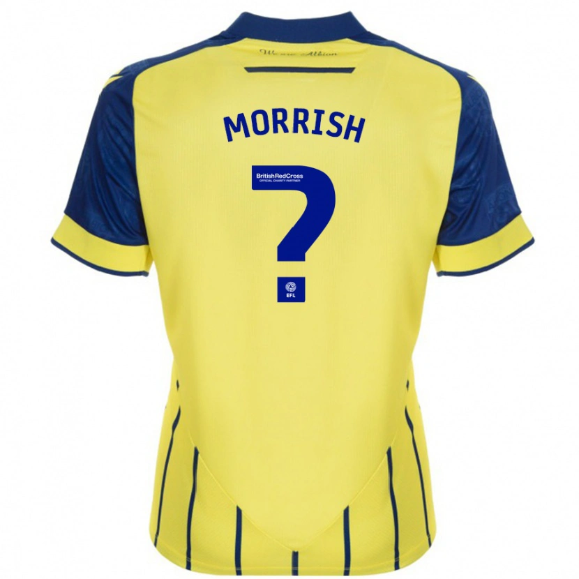 Danxen Dame Rhys Morrish #0 Gul Blå Bortetrøye Drakt Trøye 2024/25 Skjorter T-Skjorte