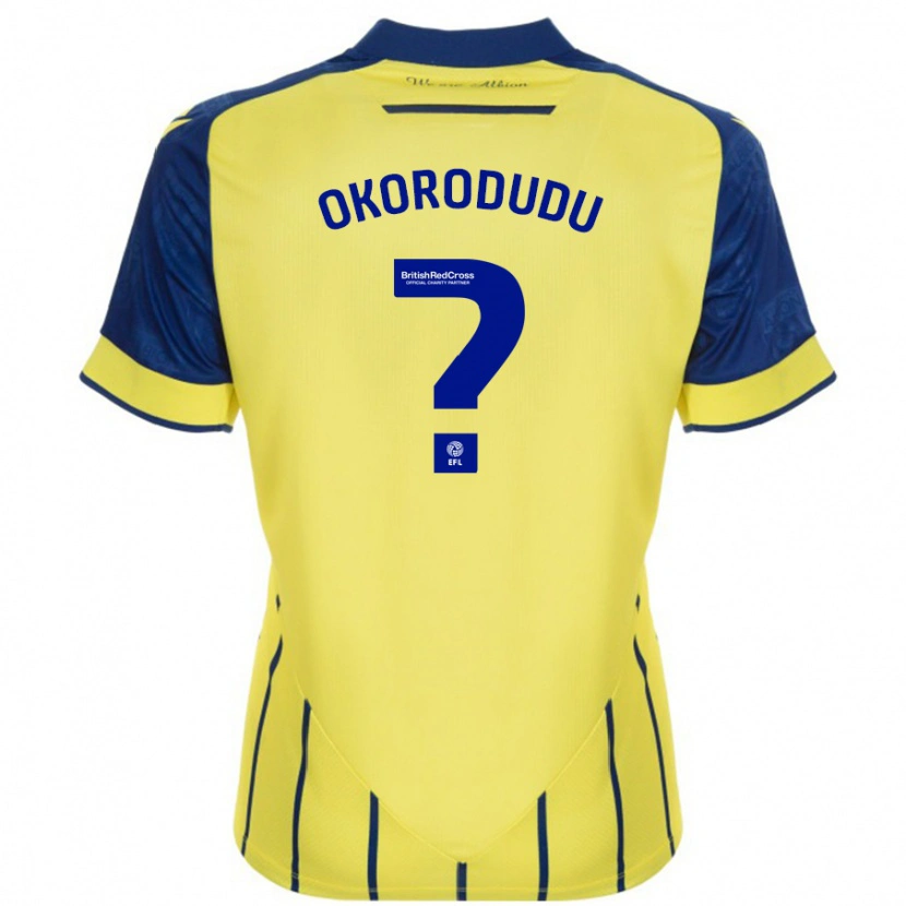 Danxen Dame Adam Okorodudu #0 Gul Blå Bortetrøye Drakt Trøye 2024/25 Skjorter T-Skjorte