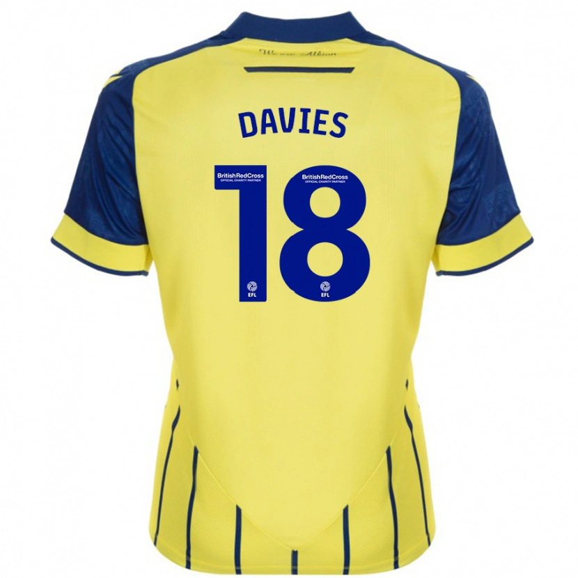 Danxen Dame Jessica Davies #18 Gul Blå Bortetrøye Drakt Trøye 2024/25 Skjorter T-Skjorte