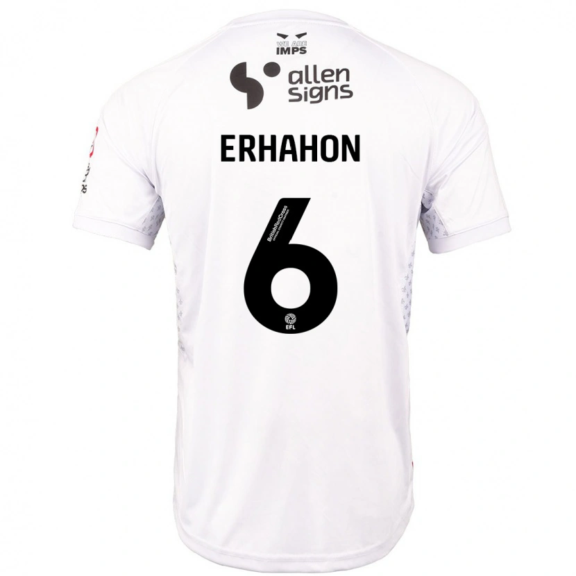 Danxen Dame Ethan Erhahon #6 Rød Hvit Bortetrøye Drakt Trøye 2024/25 Skjorter T-Skjorte
