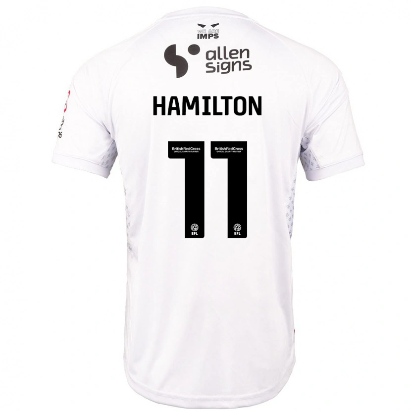 Danxen Dame Ethan Hamilton #11 Rød Hvit Bortetrøye Drakt Trøye 2024/25 Skjorter T-Skjorte